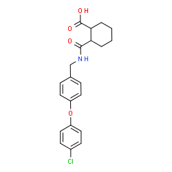 ChemSpider 2D Image | 2-{[4-(4-Chlorophenoxy)benzyl]carbamoyl}cyclohexanecarboxylic acid | C21H22ClNO4