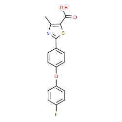 ChemSpider 2D Image | 2-[4-(4-Fluorophenoxy)phenyl]-4-methyl-1,3-thiazole-5-carboxylic acid | C17H12FNO3S