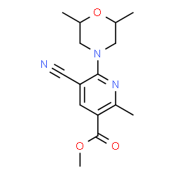 ChemSpider 2D Image | Methyl 5-cyano-6-(2,6-dimethyl-4-morpholinyl)-2-methylnicotinate | C15H19N3O3