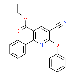 ChemSpider 2D Image | Ethyl 5-cyano-6-phenoxy-2-phenylnicotinate | C21H16N2O3
