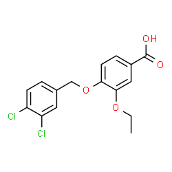 ChemSpider 2D Image | 4-[(3,4-Dichlorobenzyl)oxy]-3-ethoxybenzoic acid | C16H14Cl2O4