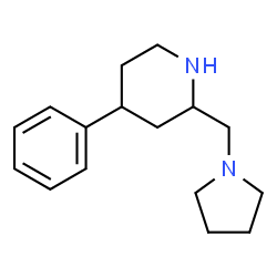 ChemSpider 2D Image | 4-Phenyl-2-(1-pyrrolidinylmethyl)piperidine | C16H24N2