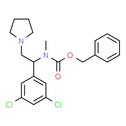 ChemSpider 2D Image | Benzyl [1-(3,5-dichlorophenyl)-2-(1-pyrrolidinyl)ethyl]methylcarbamate | C21H24Cl2N2O2