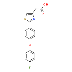 ChemSpider 2D Image | {2-[4-(4-Fluorophenoxy)phenyl]-1,3-thiazol-4-yl}acetic acid | C17H12FNO3S