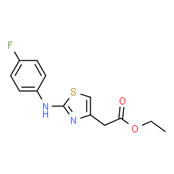 ChemSpider 2D Image | Ethyl {2-[(4-fluorophenyl)amino]-1,3-thiazol-4-yl}acetate | C13H13FN2O2S