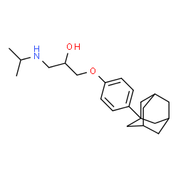 ChemSpider 2D Image | 1-(4-Adamantan-1-yl-phenoxy)-3-isopropylamino-propan-2-ol | C22H33NO2