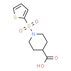 ChemSpider 2D Image | 1-(2-Thienylsulfonyl)-4-piperidinecarboxylic acid | C10H13NO4S2
