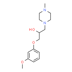 ChemSpider 2D Image | 1-(3-Methoxyphenoxy)-3-(4-methyl-1-piperazinyl)-2-propanol | C15H24N2O3