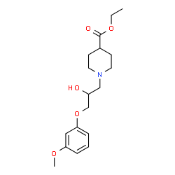 ChemSpider 2D Image | Ethyl 1-[2-hydroxy-3-(3-methoxyphenoxy)propyl]-4-piperidinecarboxylate | C18H27NO5