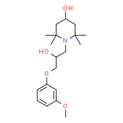 ChemSpider 2D Image | 1-[2-Hydroxy-3-(3-methoxyphenoxy)propyl]-2,2,6,6-tetramethyl-4-piperidinol | C19H31NO4