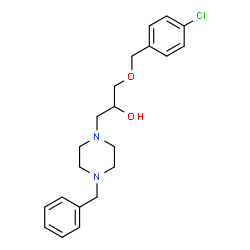 ChemSpider 2D Image | 1-(4-Benzyl-1-piperazinyl)-3-[(4-chlorobenzyl)oxy]-2-propanol | C21H27ClN2O2