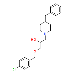 ChemSpider 2D Image | 1-(4-Benzyl-1-piperidinyl)-3-[(4-chlorobenzyl)oxy]-2-propanol | C22H28ClNO2