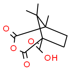 ChemSpider 2D Image | 5,8,8-Trimethyl-2,4-dioxo-3-oxabicyclo[3.2.1]octane-1-carboxylic acid | C11H14O5