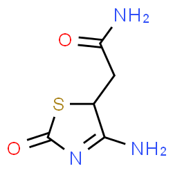 ChemSpider 2D Image | 5-Thiazolidineacetamide, 4-imino-2-oxo- | C5H7N3O2S