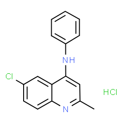 ChemSpider 2D Image | 6-Chloro-2-methyl-N-phenyl-4-quinolinamine hydrochloride (1:1) | C16H14Cl2N2