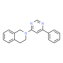 ChemSpider 2D Image | 2-(6-Phenyl-4-pyrimidinyl)-1,2,3,4-tetrahydroisoquinoline | C19H17N3