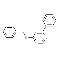 ChemSpider 2D Image | 4-(Benzylsulfanyl)-6-phenylpyrimidine | C17H14N2S