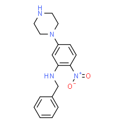 ChemSpider 2D Image | N-Benzyl-2-nitro-5-(1-piperazinyl)aniline | C17H20N4O2