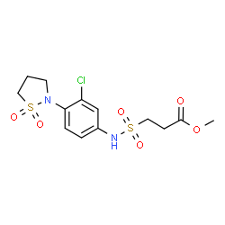 ChemSpider 2D Image | Methyl 3-{[3-chloro-4-(1,1-dioxido-1,2-thiazolidin-2-yl)phenyl]sulfamoyl}propanoate | C13H17ClN2O6S2
