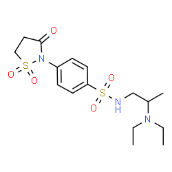 ChemSpider 2D Image | N-[2-(Diethylamino)propyl]-4-(1,1-dioxido-3-oxo-1,2-thiazolidin-2-yl)benzenesulfonamide | C16H25N3O5S2