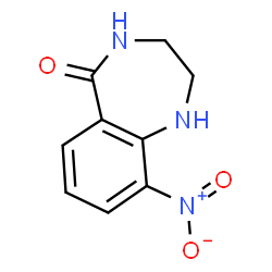 ChemSpider 2D Image | 9-Nitro-1,2,3,4-tetrahydro-5H-1,4-benzodiazepin-5-on | C9H9N3O3
