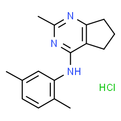 ChemSpider 2D Image | N-(2,5-Dimethylphenyl)-2-methyl-6,7-dihydro-5H-cyclopenta[d]pyrimidin-4-amine hydrochloride (1:1) | C16H20ClN3