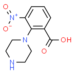 ChemSpider 2D Image | 3-Nitro-2-piperazin-1-ylbenzoic acid | C11H13N3O4