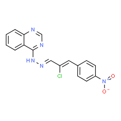ChemSpider 2D Image | 4-{(2E)-2-[(2Z)-2-Chloro-3-(4-nitrophenyl)-2-propen-1-ylidene]hydrazino}quinazoline | C17H12ClN5O2
