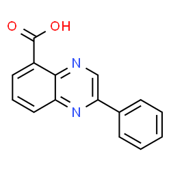 ChemSpider 2D Image | 2-Phenyl-5-quinoxalinecarboxylic acid | C15H10N2O2