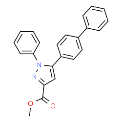 ChemSpider 2D Image | Methyl 5-(4-biphenylyl)-1-phenyl-1H-pyrazole-3-carboxylate | C23H18N2O2