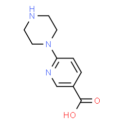 ChemSpider 2D Image | 6-(1-Piperazinyl)nicotinic acid | C10H13N3O2