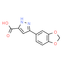 ChemSpider 2D Image | 5-Benzo[1,3]dioxol-5-yl-2H-pyrazole-3-carboxylic acid | C11H8N2O4