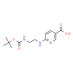 ChemSpider 2D Image | 6-(2-tert-Butoxycarbonylamino-ethylamino)-nicotinic acid | C13H19N3O4