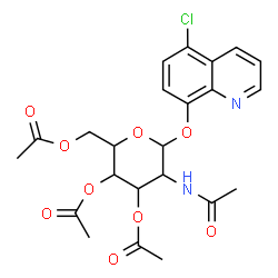 ChemSpider 2D Image | 5-Chloro-8-quinolinyl 2-acetamido-3,4,6-tri-O-acetyl-2-deoxyhexopyranoside | C23H25ClN2O9