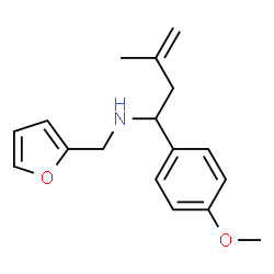 ChemSpider 2D Image | N-(2-Furylmethyl)-1-(4-methoxyphenyl)-3-methyl-3-buten-1-amine | C17H21NO2