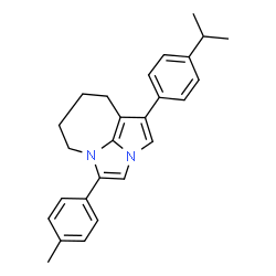 ChemSpider 2D Image | 1-(4-Isopropylphenyl)-4-(4-methylphenyl)-5,6,7,8-tetrahydro-2a,4a-diazacyclopenta[cd]azulene | C26H28N2