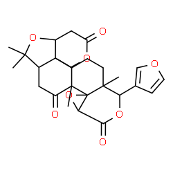 ChemSpider 2D Image | 12-(3-Furyl)-6,6,8a,12a-tetramethyldecahydro-3H-oxireno[d]pyrano[4',3':3,3a][2]benzofuro[5,4-f]isochromene-3,8,10(6H,9aH)-trione | C26H30O8