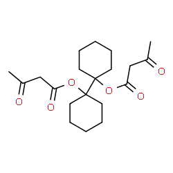 ChemSpider 2D Image | 1,1'-Bi(cyclohexyl)-1,1'-diyl bis(3-oxobutanoate) | C20H30O6