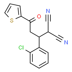 ChemSpider 2D Image | [1-(2-Chlorophenyl)-3-oxo-3-(2-thienyl)propyl]malononitrile | C16H11ClN2OS