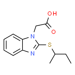 ChemSpider 2D Image | [2-(sec-Butylsulfanyl)-1H-benzimidazol-1-yl]acetic acid | C13H16N2O2S