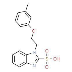 ChemSpider 2D Image | 1-[2-(3-Methylphenoxy)ethyl]-1H-benzimidazole-2-sulfonic acid | C16H16N2O4S