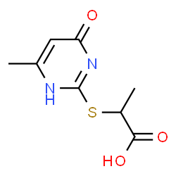 ChemSpider 2D Image | 2-[(4-METHYL-6-OXO-3H-PYRIMIDIN-2-YL)SULFANYL]PROPANOIC ACID | C8H10N2O3S
