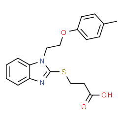 ChemSpider 2D Image | 3-[1-[2-(4-methylphenoxy)ethyl]benzimidazol-2-yl]sulfanylpropanoic acid | C19H20N2O3S