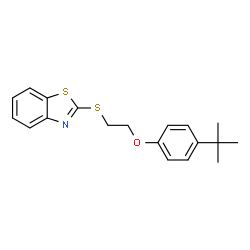 ChemSpider 2D Image | 2-{[2-(4-tert-Butylphenoxy)ethyl]sulfanyl}-1,3-benzothiazole | C19H21NOS2
