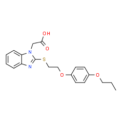 ChemSpider 2D Image | (2-{[2-(4-Propoxyphenoxy)ethyl]sulfanyl}-1H-benzimidazol-1-yl)acetic acid | C20H22N2O4S