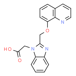 ChemSpider 2D Image | {2-[(8-Quinolinyloxy)methyl]-1H-benzimidazol-1-yl}acetic acid | C19H15N3O3