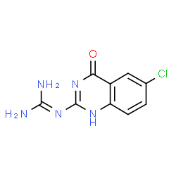 ChemSpider 2D Image | 1-(6-Chloro-4-oxo-3,4-dihydroquinazolin-2-yl)guanidine | C9H8ClN5O