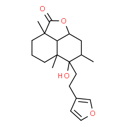 ChemSpider 2D Image | 6-[2-(3-Furyl)ethyl]-6-hydroxy-2a,5a,7-trimethyldecahydro-2H-naphtho[1,8-bc]furan-2-one | C20H28O4