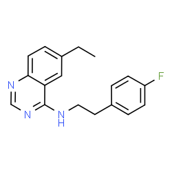 ChemSpider 2D Image | 6-Ethyl-N-[2-(4-fluorophenyl)ethyl]-4-quinazolinamine | C18H18FN3