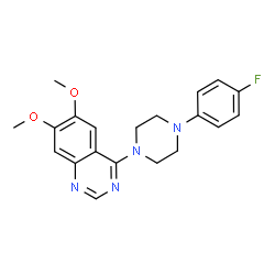 ChemSpider 2D Image | 4-[4-(4-Fluorophenyl)-1-piperazinyl]-6,7-dimethoxyquinazoline | C20H21FN4O2